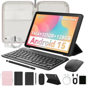 C108 10.1Inch Tablet Octa-Core Processor 10GB+128GB Android14 Tablet With Case Headphones Wireless Keyboard Mouse Stylus Pen Bag